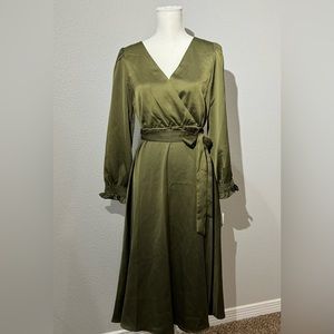 Taylor dress Olive green wrap dress